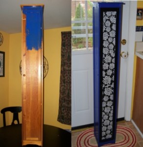 Skinny kitchen cabinet decoupage