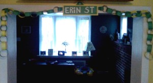 Sesame Street sign made from construction paper