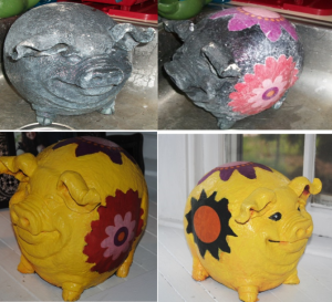 Whimsical Garden Pig Re-Style