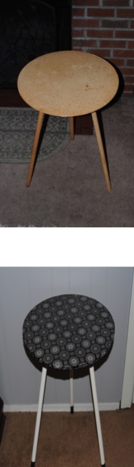 Cheap wooden accent table upcycle before and after