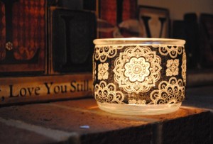 Recycled Candles made into decorative tea light holders